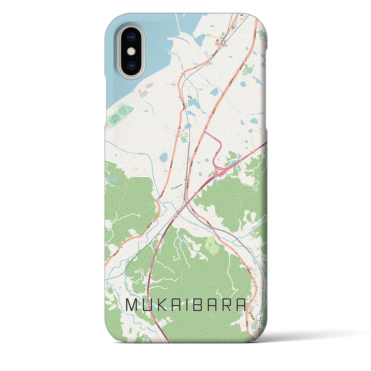 【向井原(愛媛県)】地図柄iPhoneケース(バックカバータイプ)
