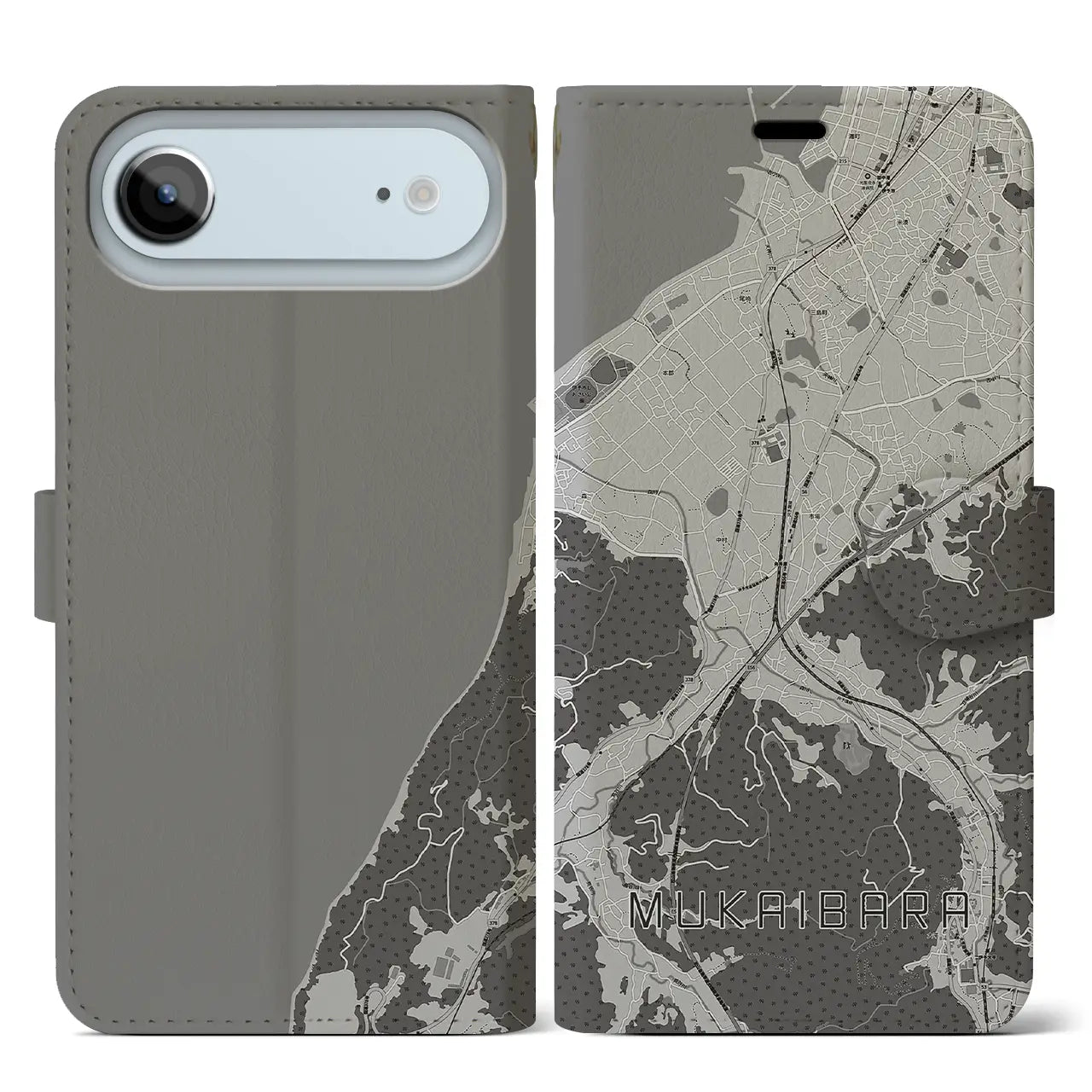 【向井原(愛媛県)】地図柄iPhoneケース(手帳タイプ)