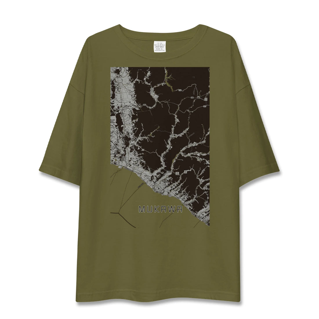 【むかわ(北海道)】地図柄ビッグシルエットTシャツ
