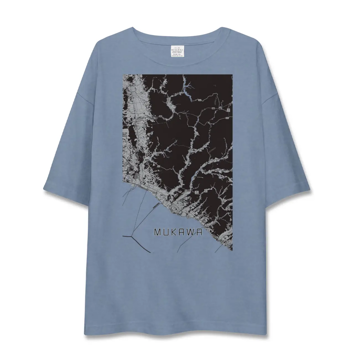 【むかわ(北海道)】地図柄ビッグシルエットTシャツ