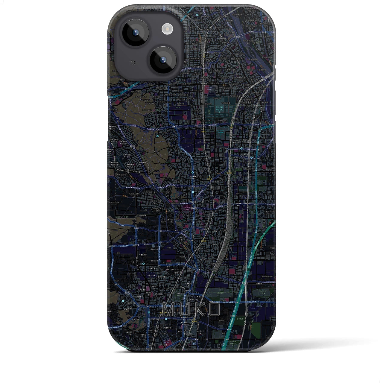 【向日(京都府)】地図柄iPhoneケース(バックカバータイプ)