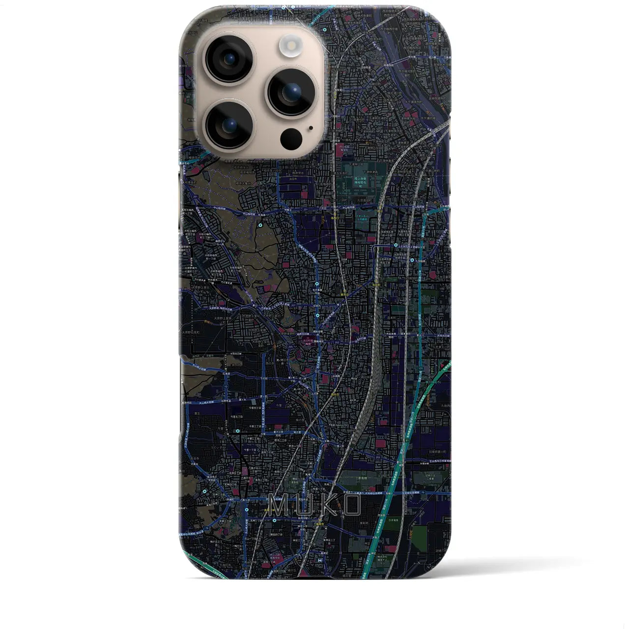 【向日(京都府)】地図柄iPhoneケース(バックカバータイプ)