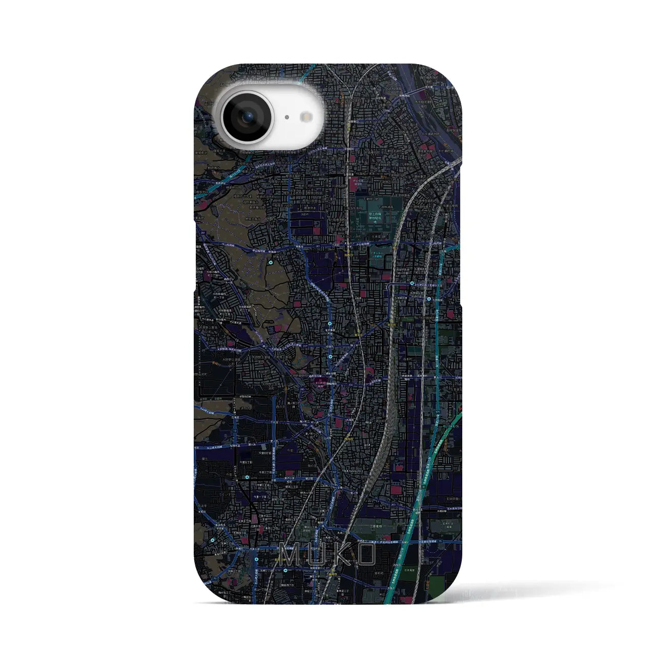 【向日(京都府)】地図柄iPhoneケース(バックカバータイプ)
