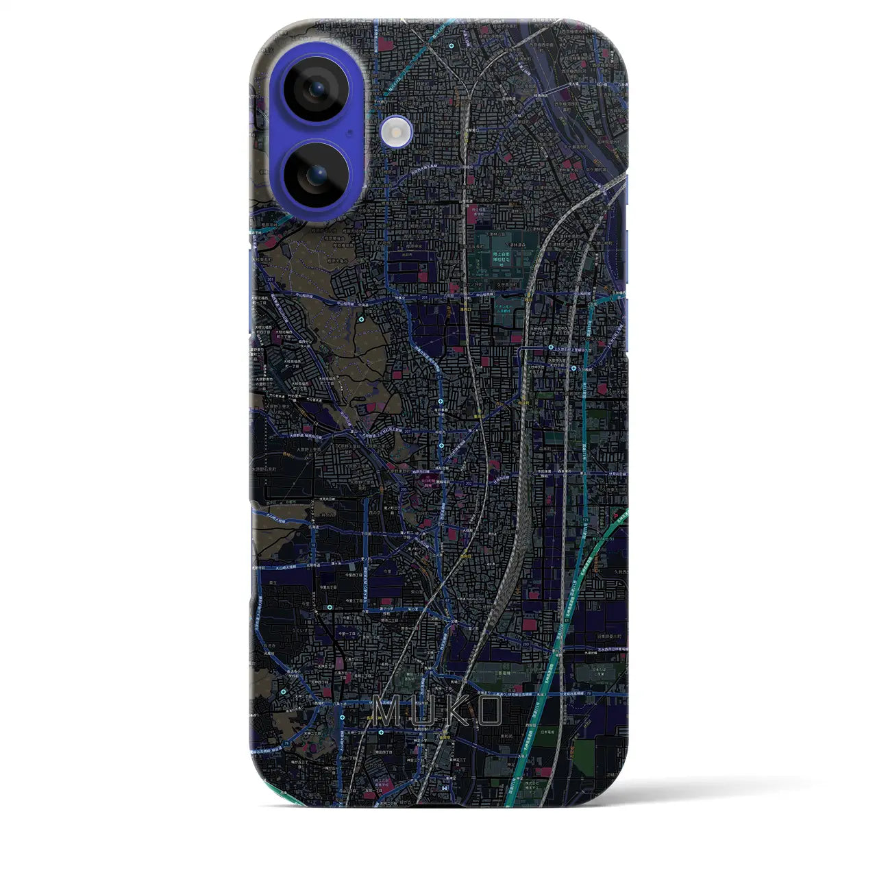 【向日(京都府)】地図柄iPhoneケース(バックカバータイプ)