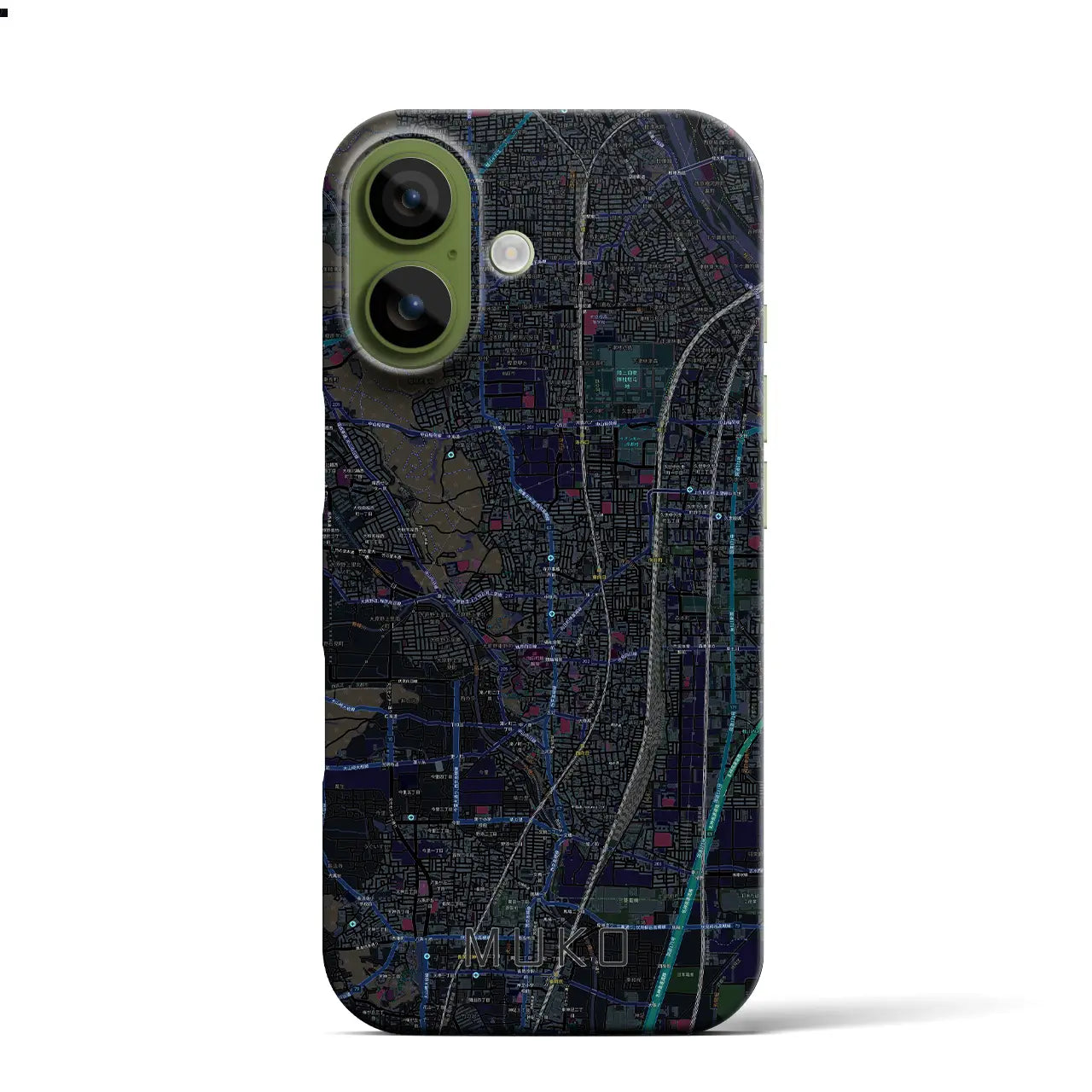 【向日(京都府)】地図柄iPhoneケース(バックカバータイプ)