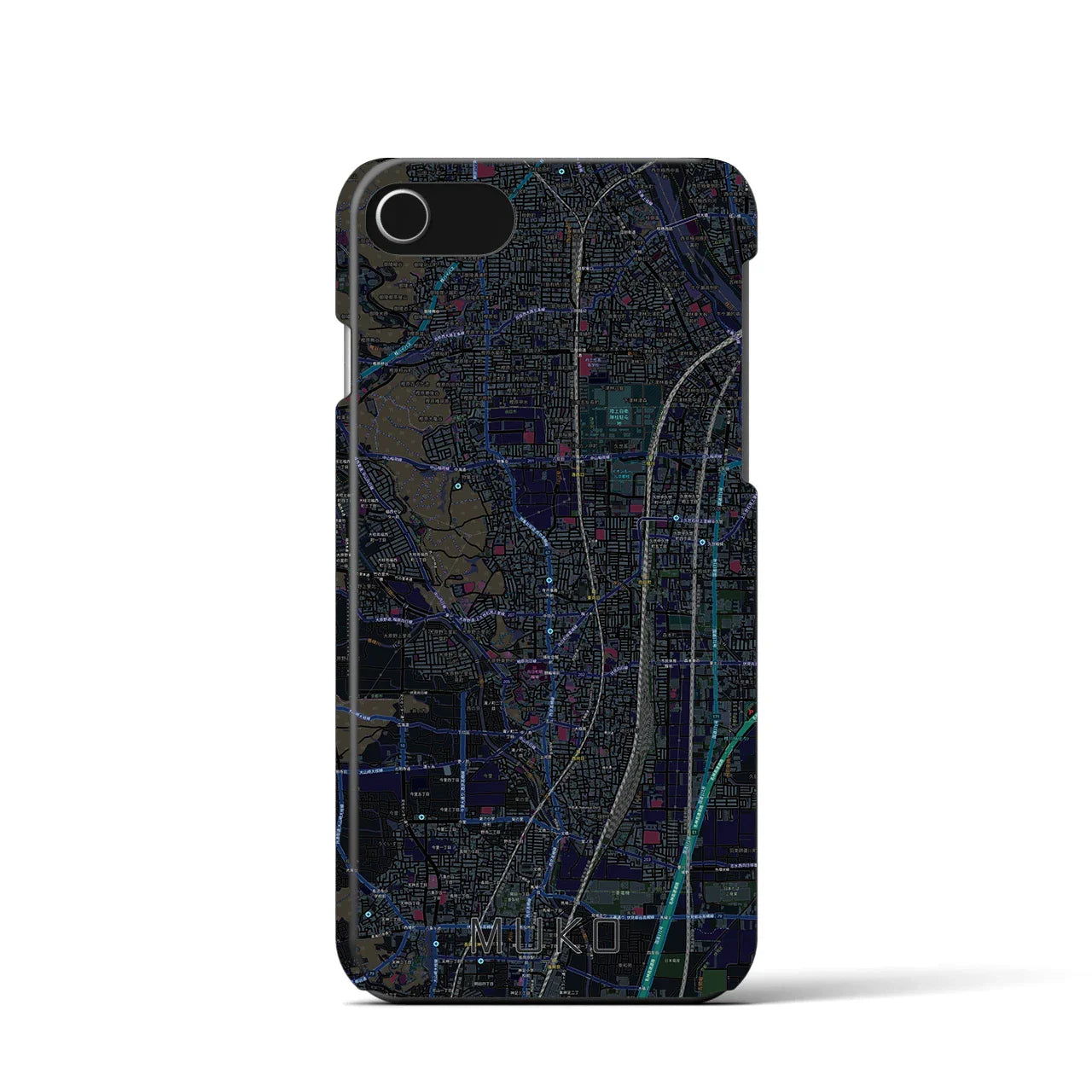 【向日(京都府)】地図柄iPhoneケース(バックカバータイプ)