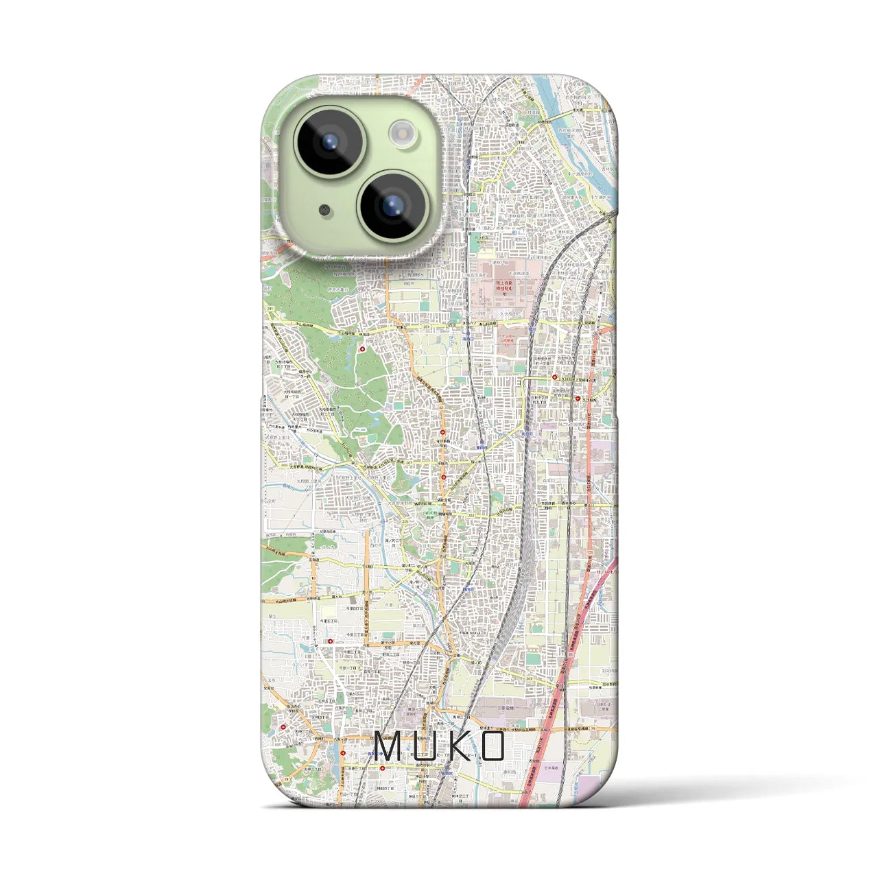 【向日(京都府)】地図柄iPhoneケース(バックカバータイプ)