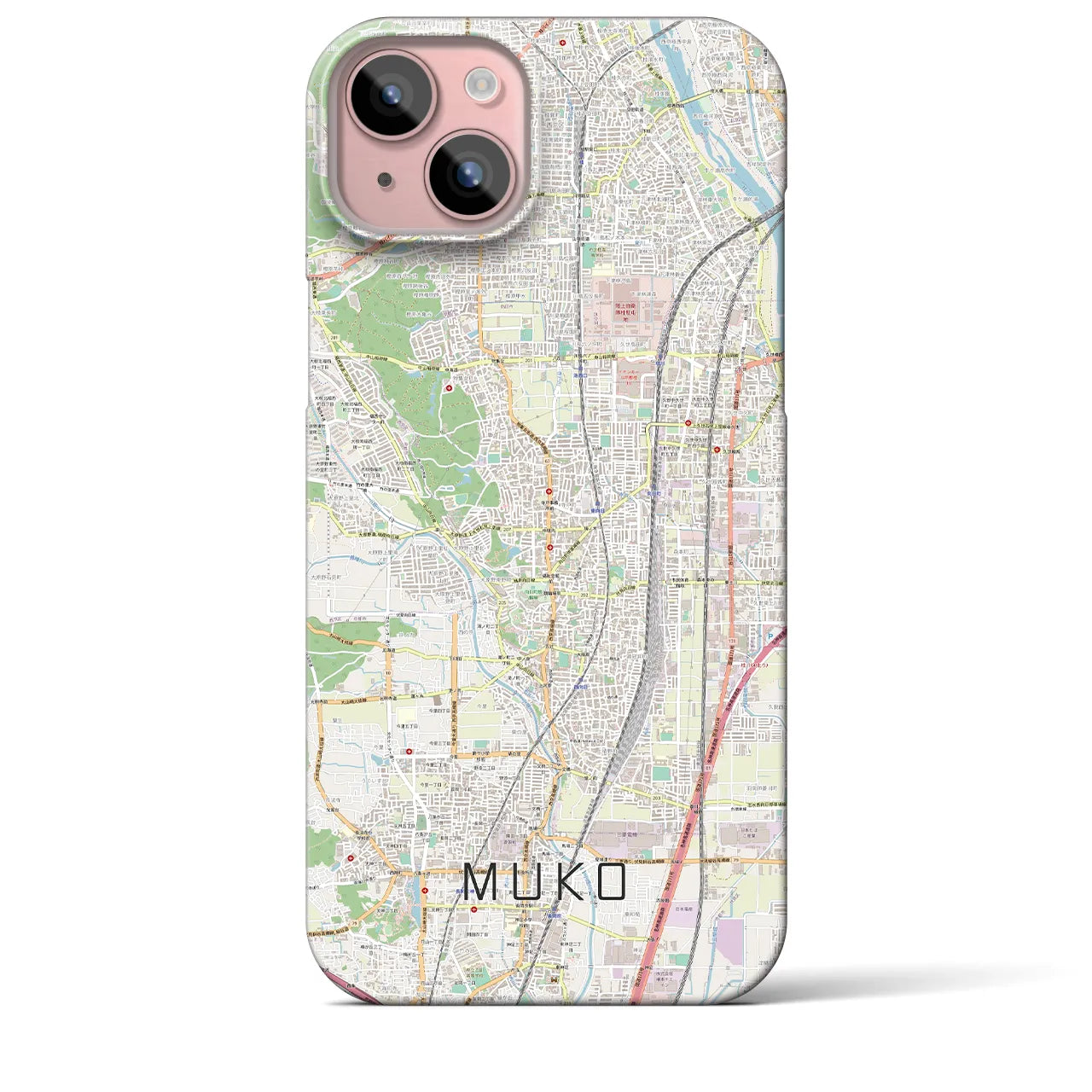 【向日(京都府)】地図柄iPhoneケース(バックカバータイプ)