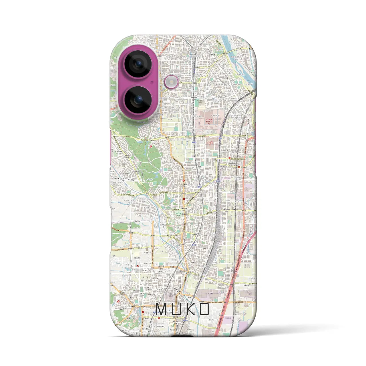 【向日(京都府)】地図柄iPhoneケース(バックカバータイプ)