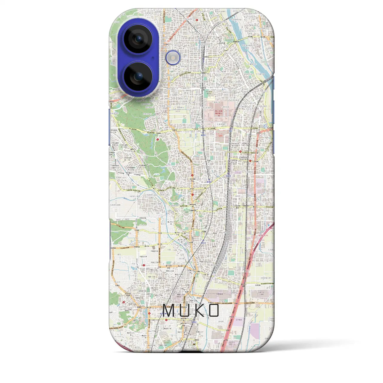 【向日(京都府)】地図柄iPhoneケース(バックカバータイプ)ナチュラル・iPhone 16 Pro Max 用