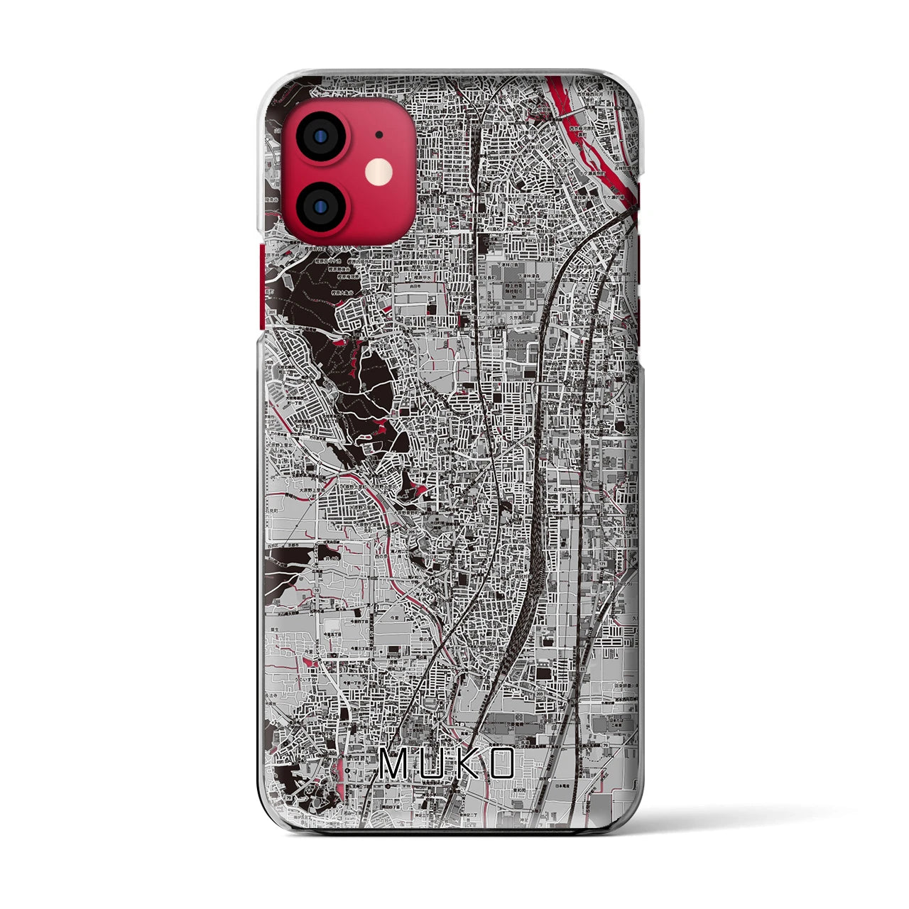 【向日(京都府)】地図柄iPhoneケース(クリアタイプ)