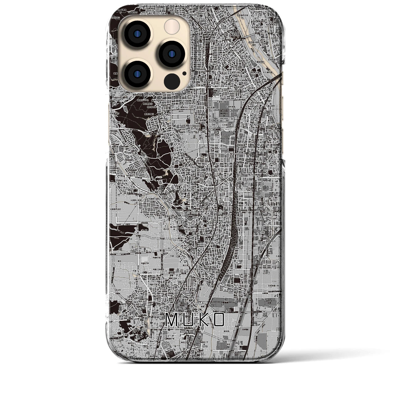 【向日(京都府)】地図柄iPhoneケース(クリアタイプ)