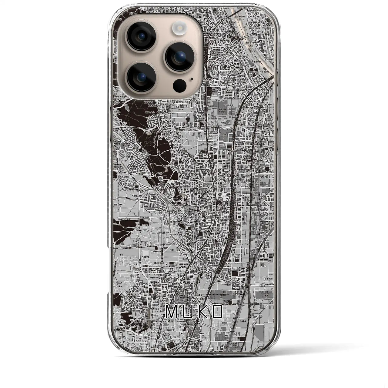 【向日(京都府)】地図柄iPhoneケース(クリアタイプ)