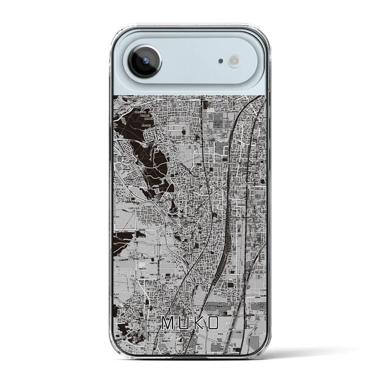 【向日(京都府)】地図柄iPhoneケース(クリアタイプ)