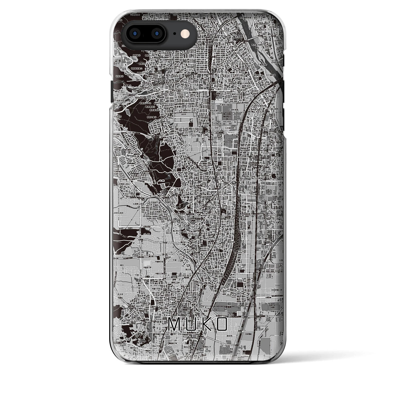 【向日(京都府)】地図柄iPhoneケース(クリアタイプ)