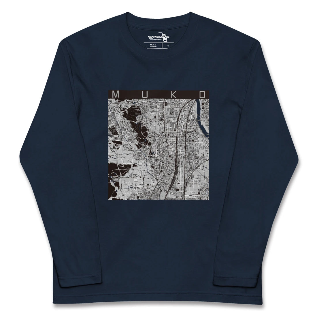 【向日(京都府)】地図柄ロングスリーブTシャツ