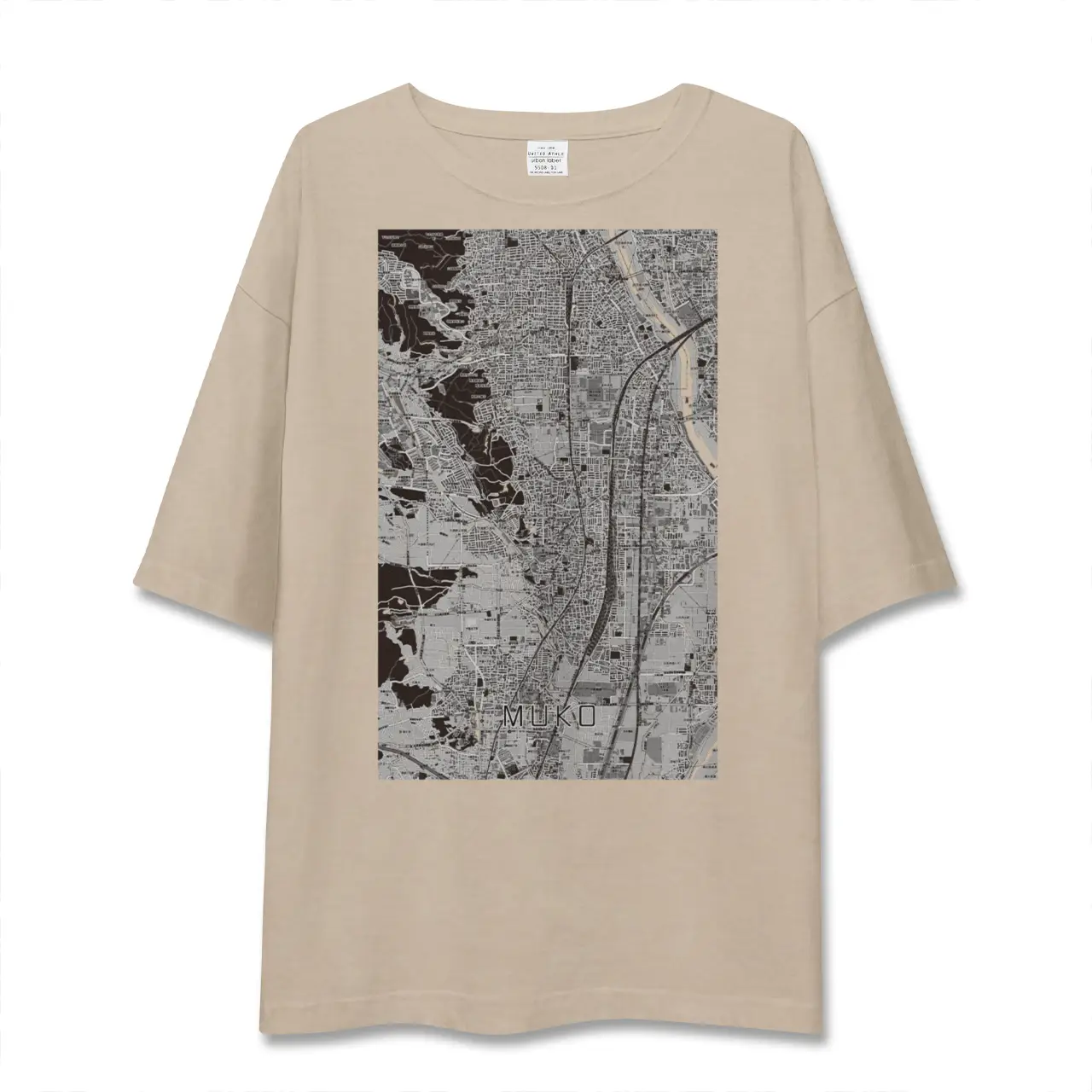 【向日(京都府)】地図柄ビッグシルエットTシャツ