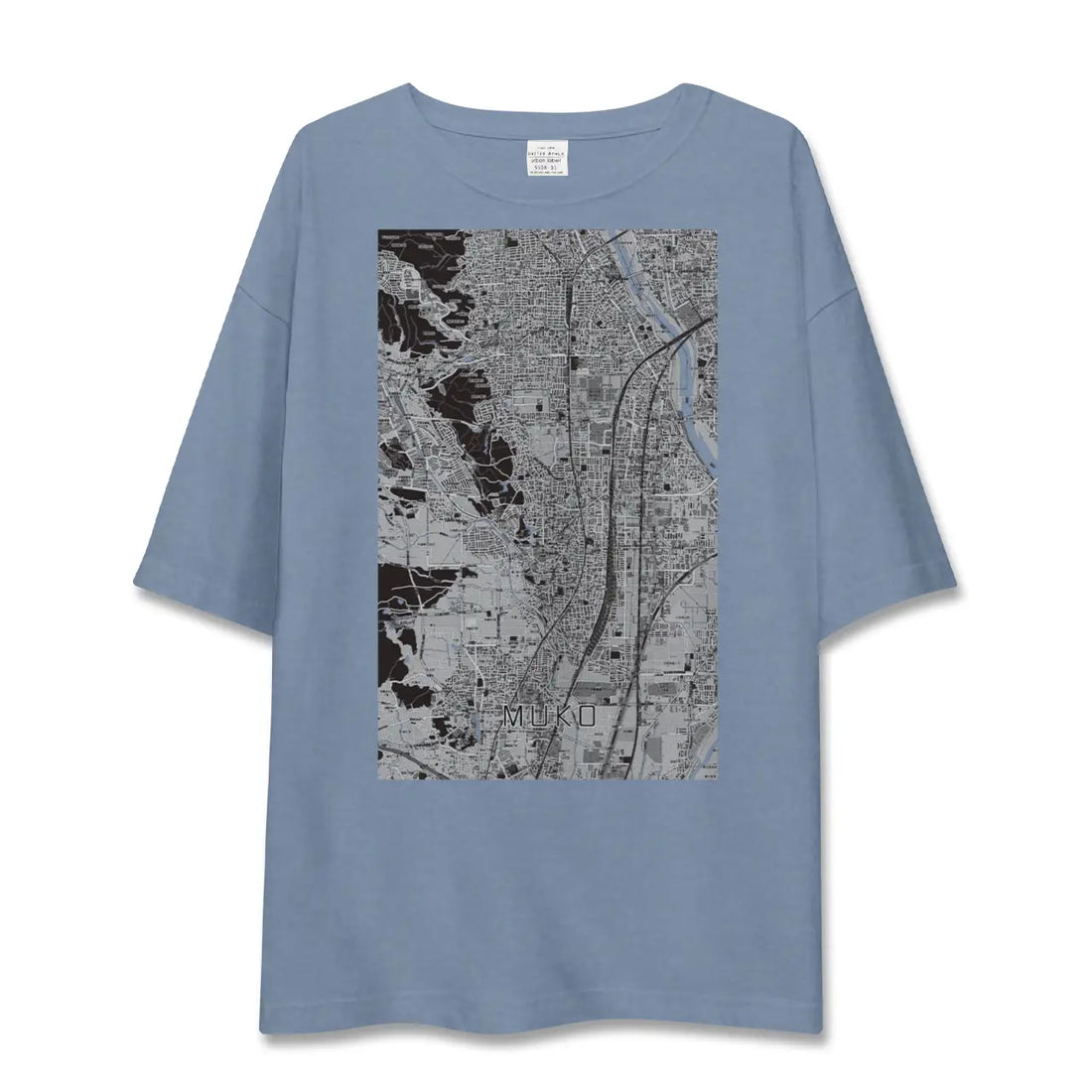 【向日(京都府)】地図柄ビッグシルエットTシャツ