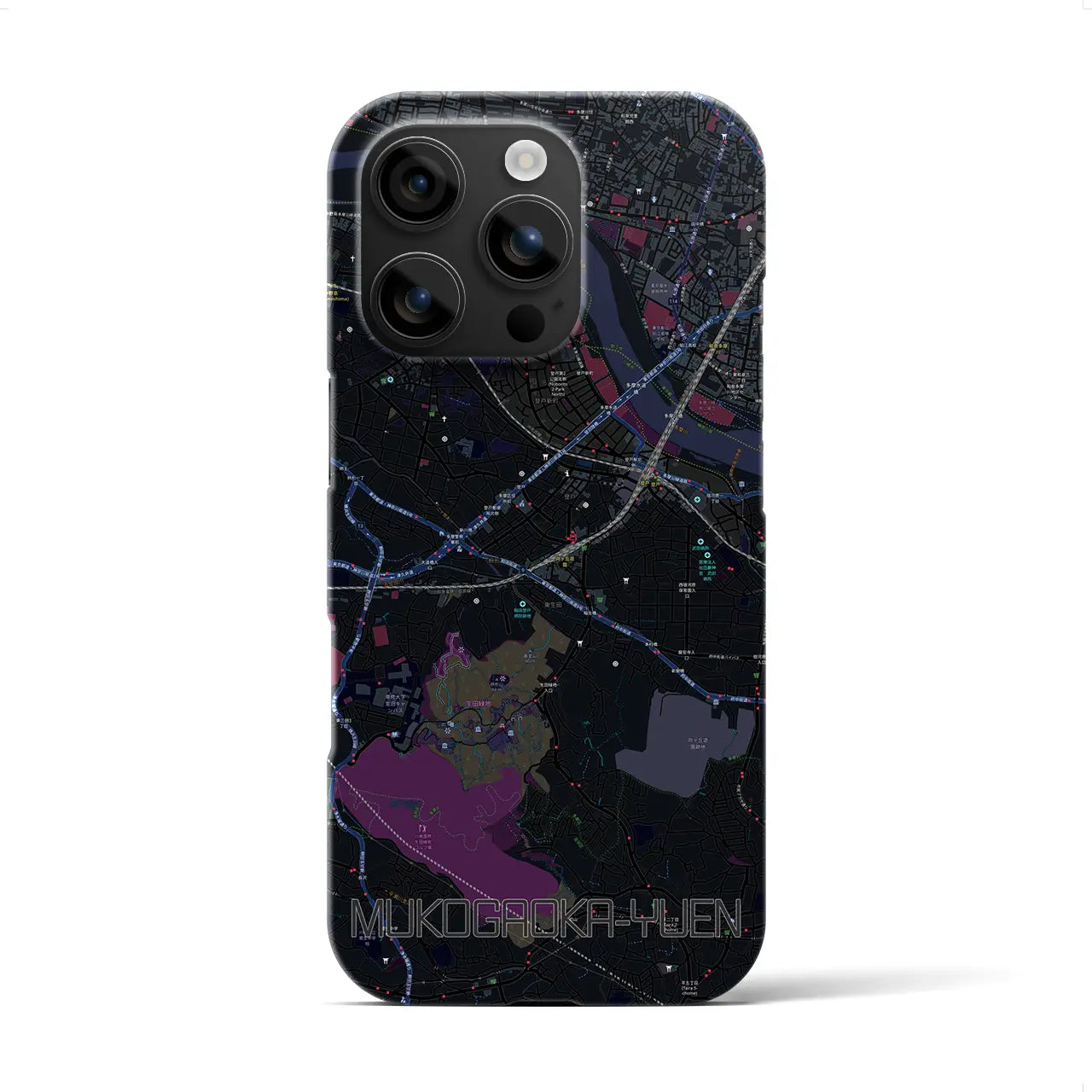 【向ヶ丘遊園(神奈川県)】地図柄iPhoneケース(バックカバータイプ)