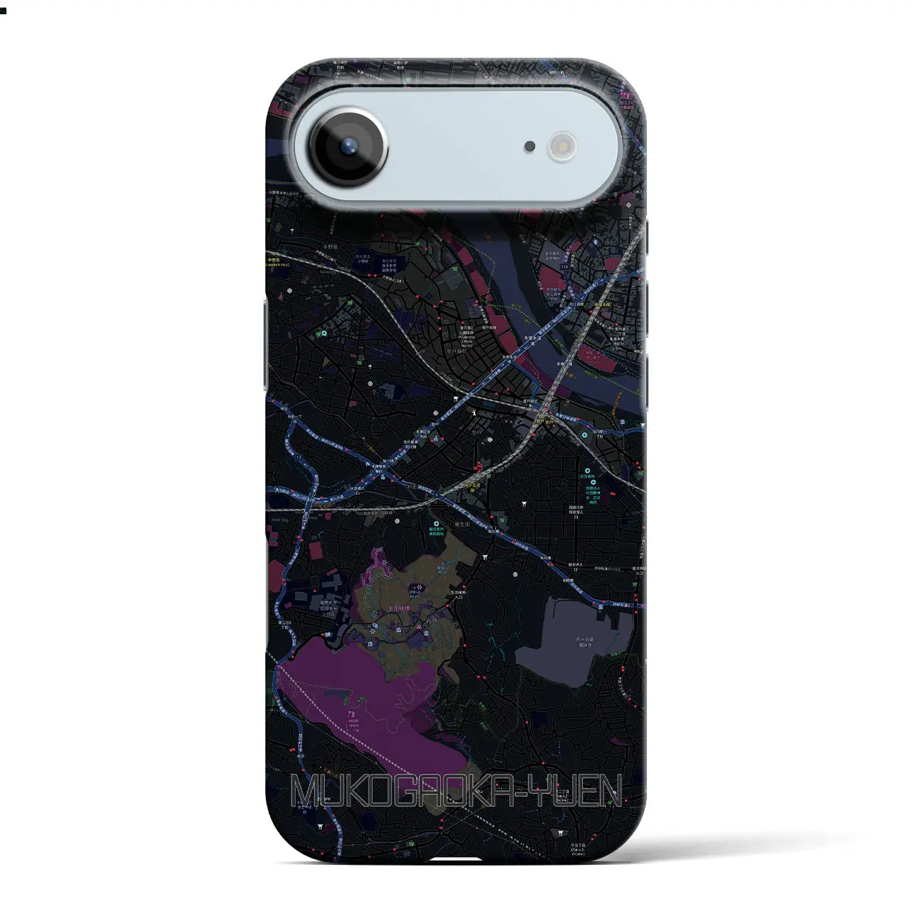 【向ヶ丘遊園(神奈川県)】地図柄iPhoneケース(バックカバータイプ)