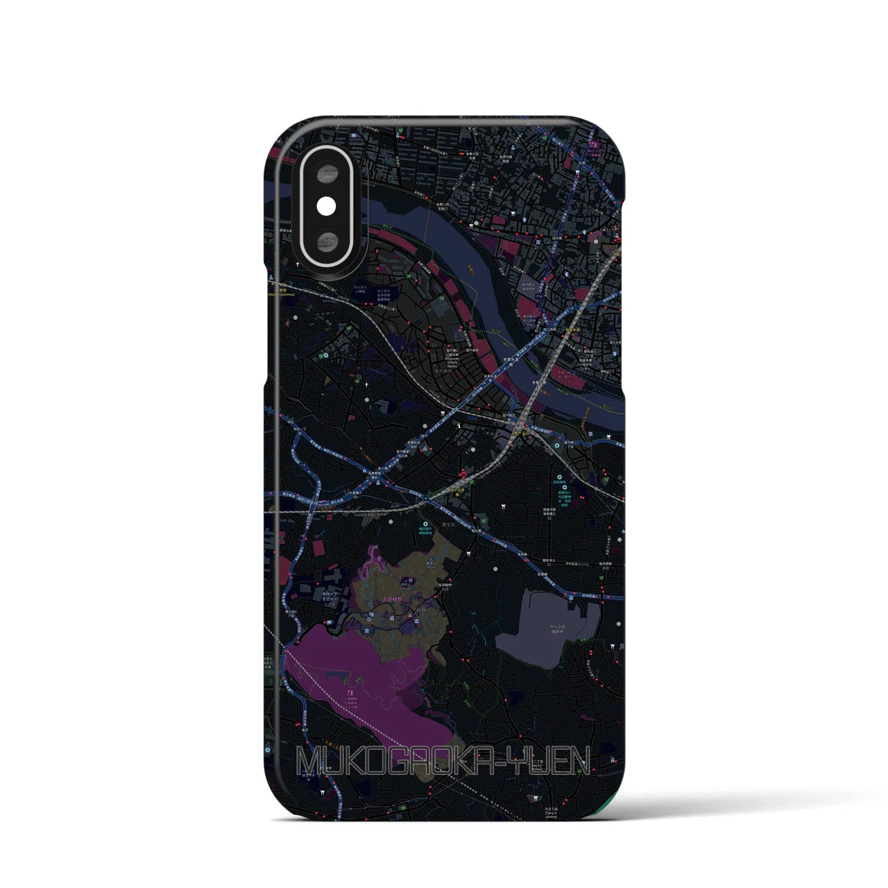 【向ヶ丘遊園(神奈川県)】地図柄iPhoneケース(バックカバータイプ)