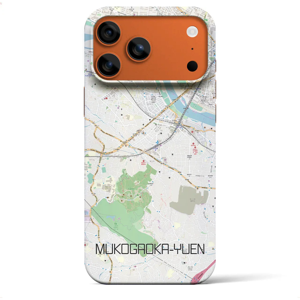 【向ヶ丘遊園(神奈川県)】地図柄iPhoneケース(バックカバータイプ)