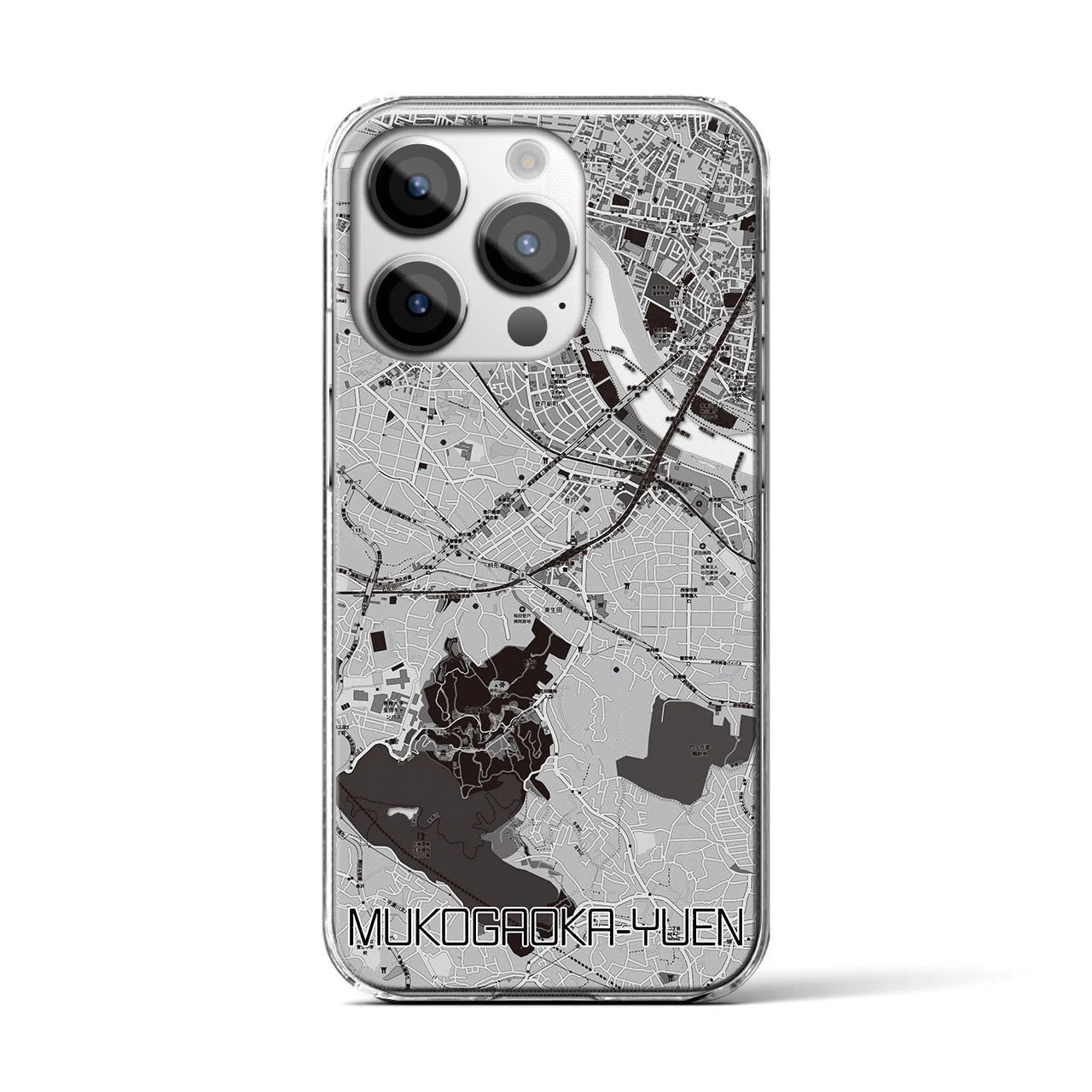 【向ヶ丘遊園(神奈川県)】地図柄iPhoneケース(クリアタイプ)