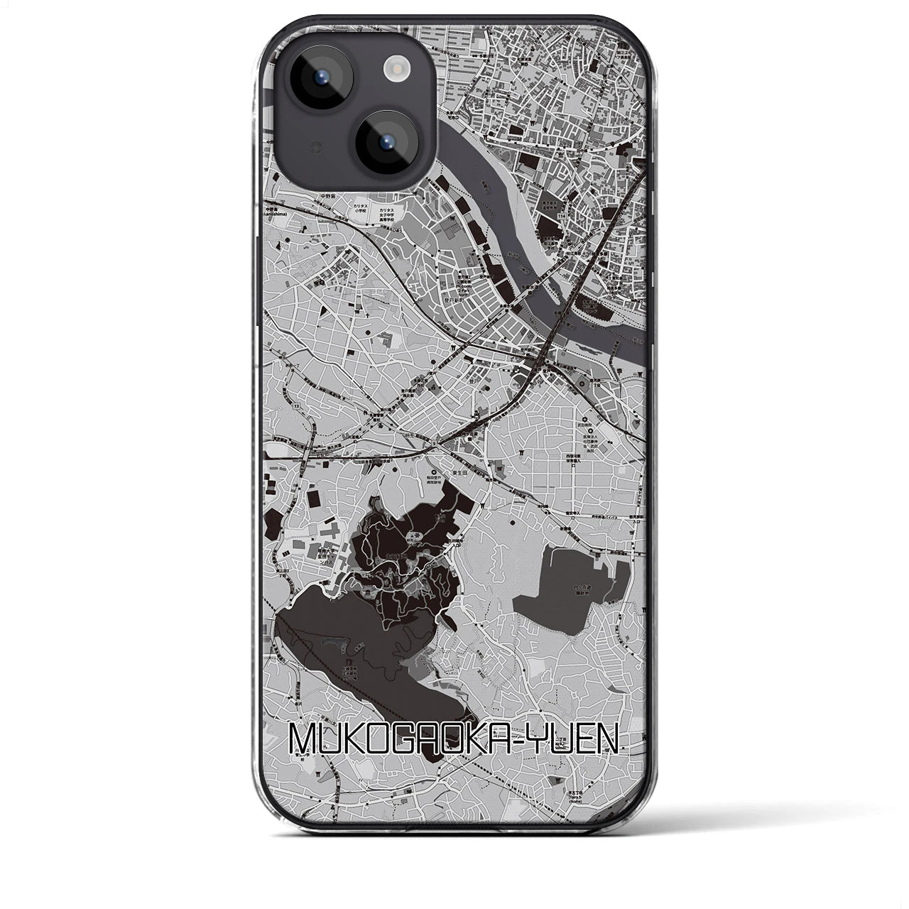 【向ヶ丘遊園(神奈川県)】地図柄iPhoneケース(クリアタイプ)