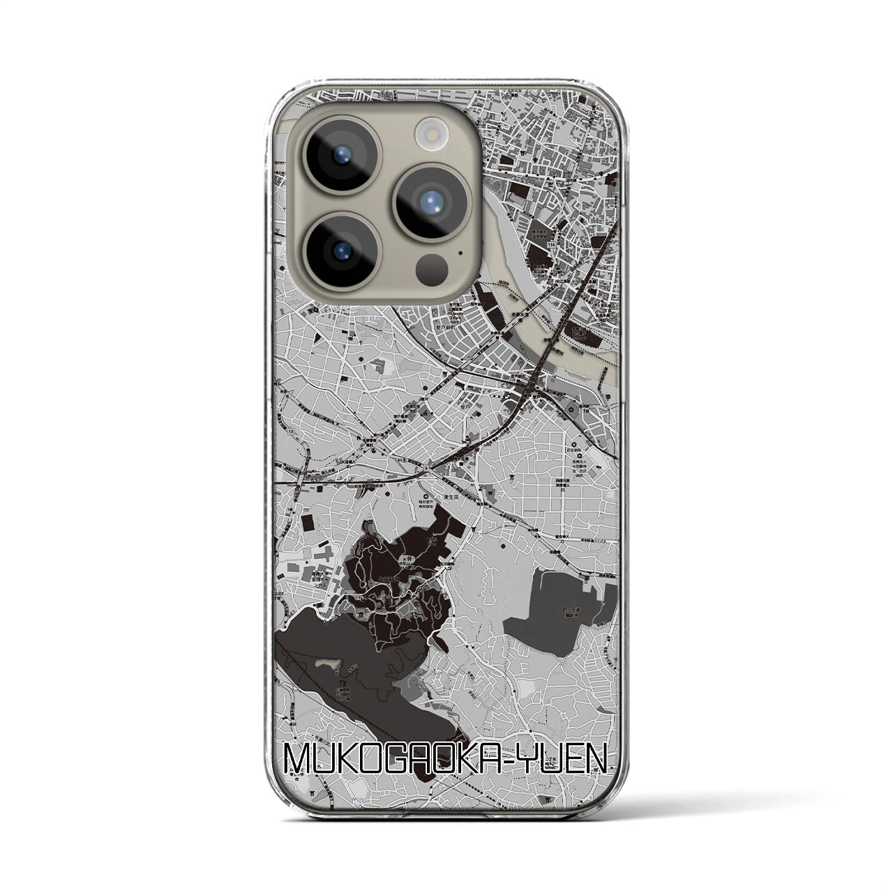 【向ヶ丘遊園(神奈川県)】地図柄iPhoneケース(クリアタイプ)