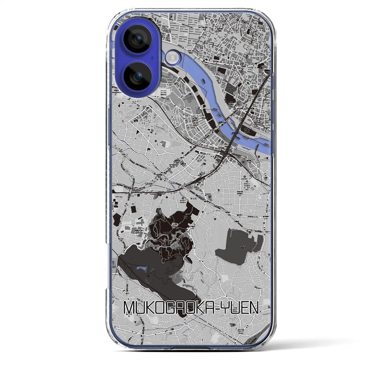 【向ヶ丘遊園(神奈川県)】地図柄iPhoneケース(クリアタイプ)