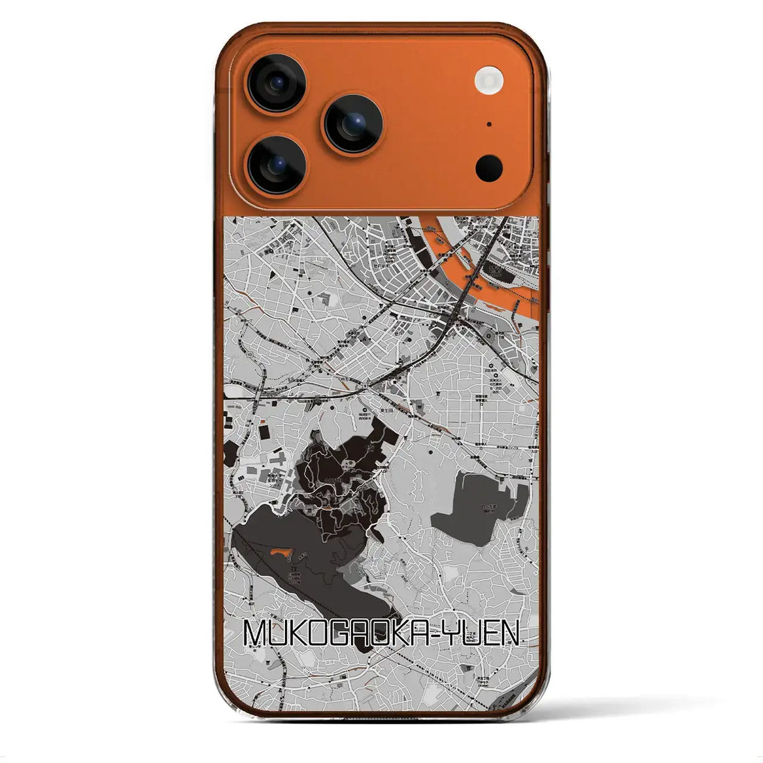 【向ヶ丘遊園(神奈川県)】地図柄iPhoneケース(クリアタイプ)