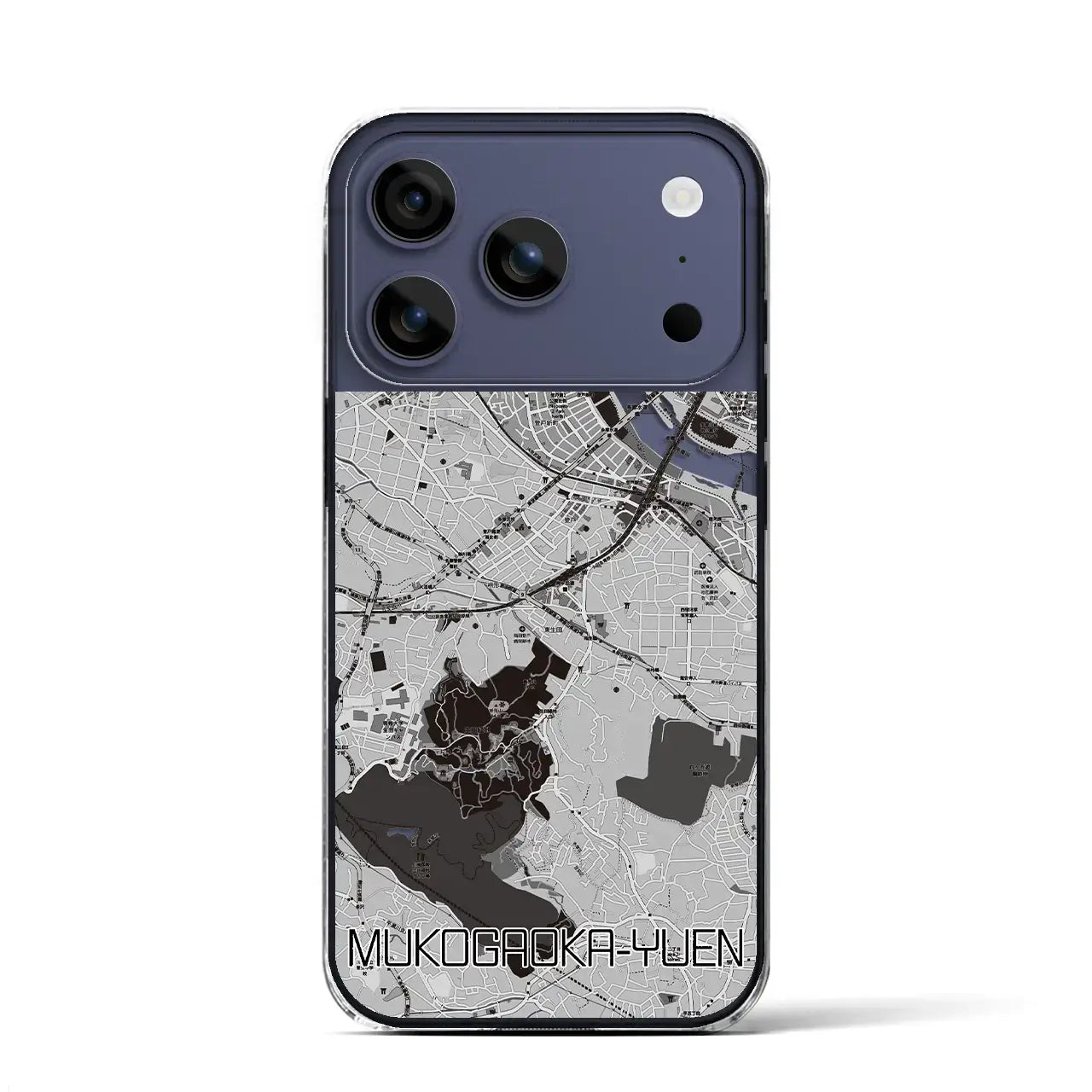 【向ヶ丘遊園(神奈川県)】地図柄iPhoneケース(クリアタイプ)