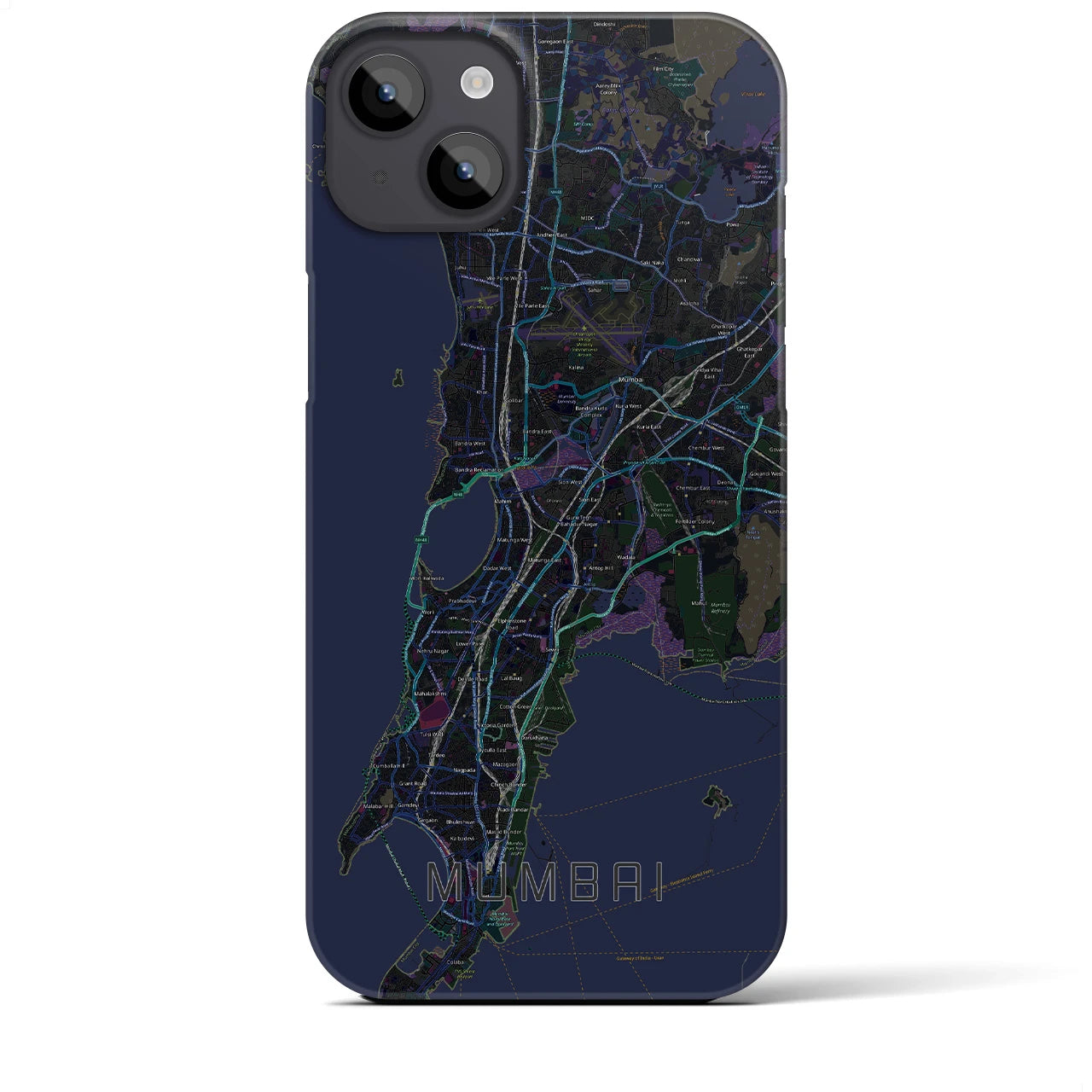 【ムンバイ(インド)】地図柄iPhoneケース(バックカバータイプ)