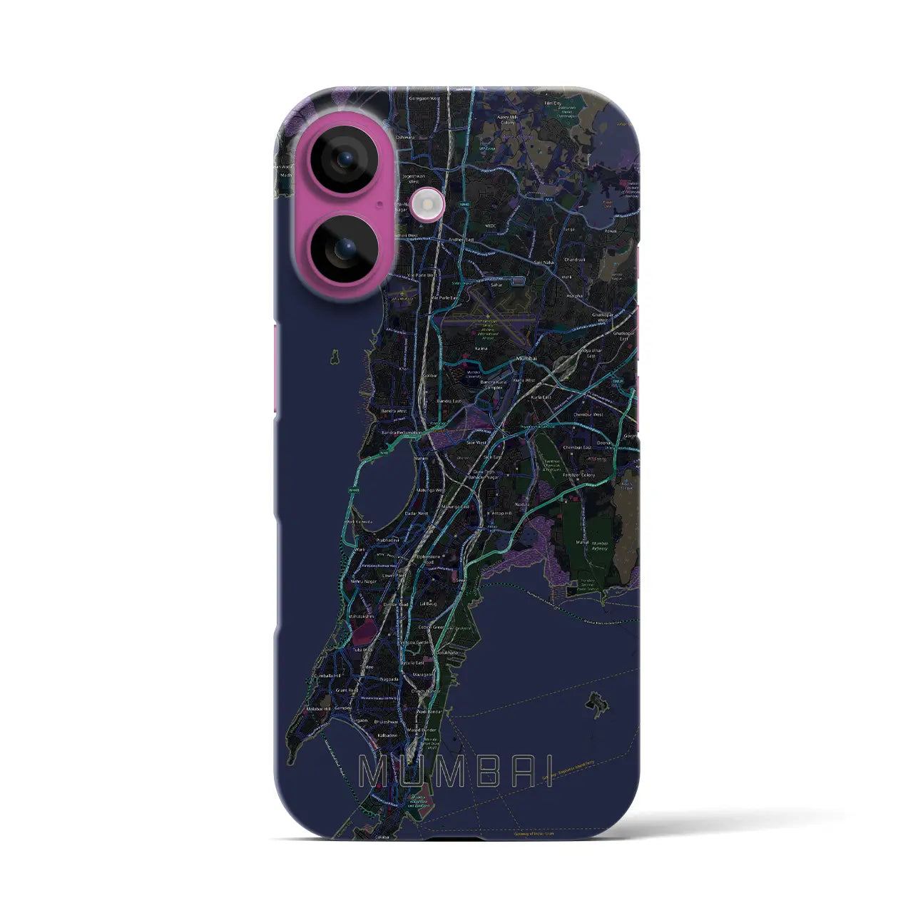 【ムンバイ(インド)】地図柄iPhoneケース(バックカバータイプ)