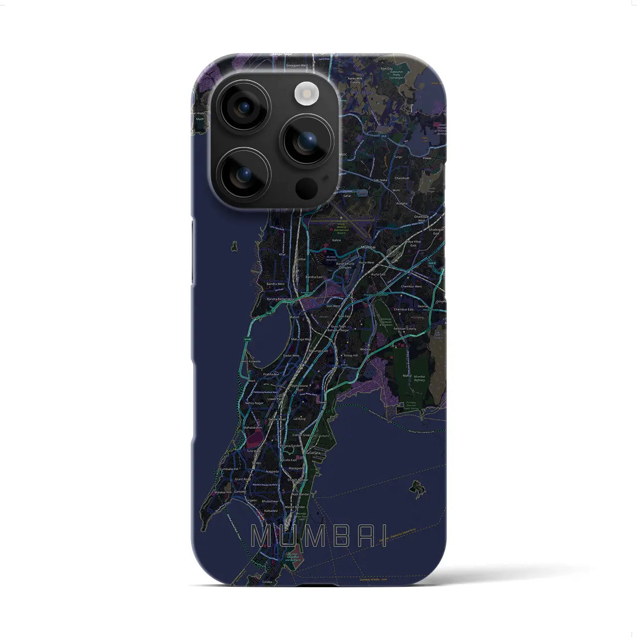 【ムンバイ(インド)】地図柄iPhoneケース(バックカバータイプ)