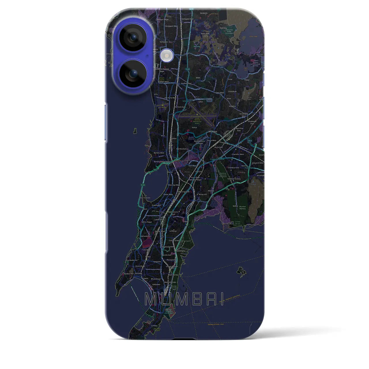 【ムンバイ(インド)】地図柄iPhoneケース(バックカバータイプ)