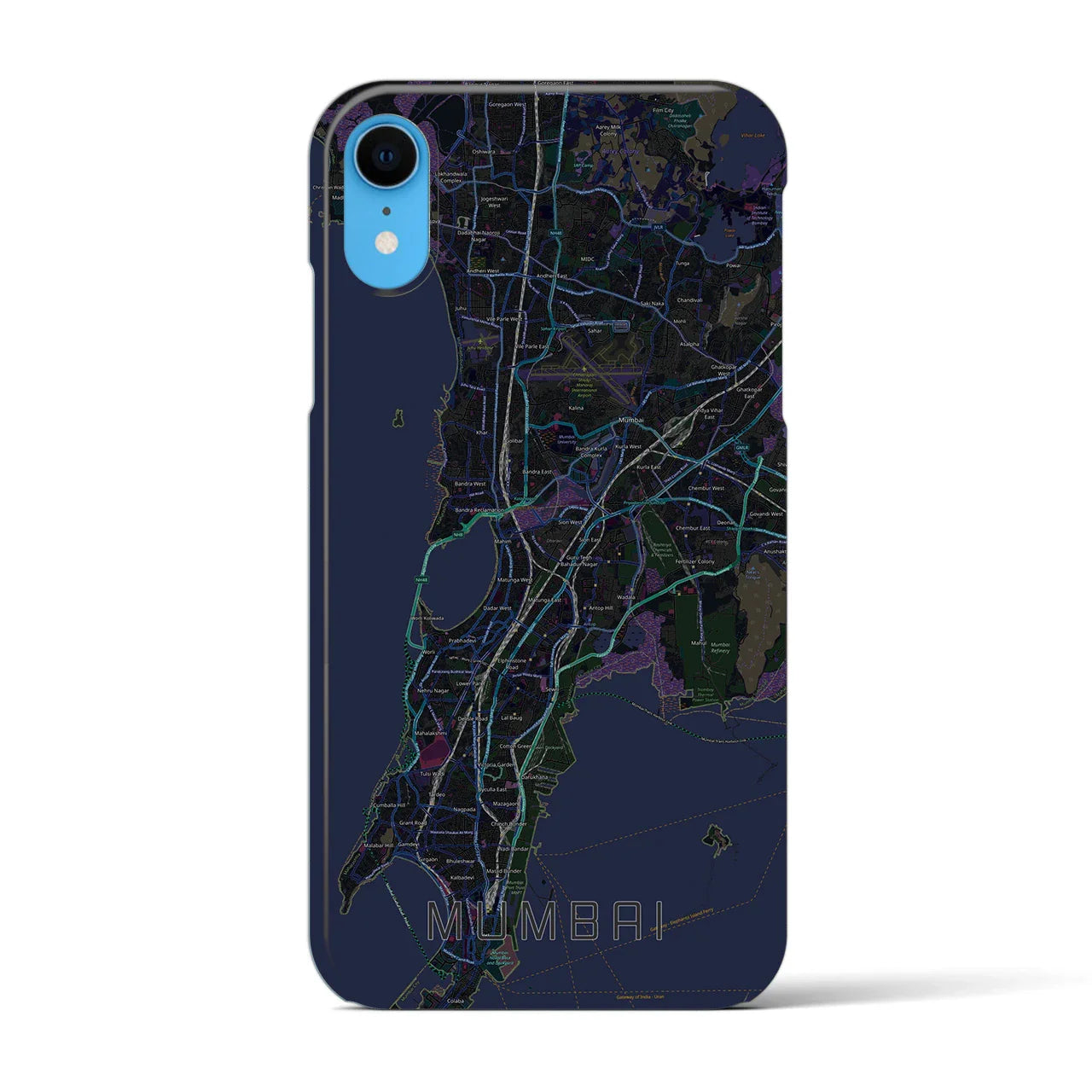 【ムンバイ(インド)】地図柄iPhoneケース(バックカバータイプ)