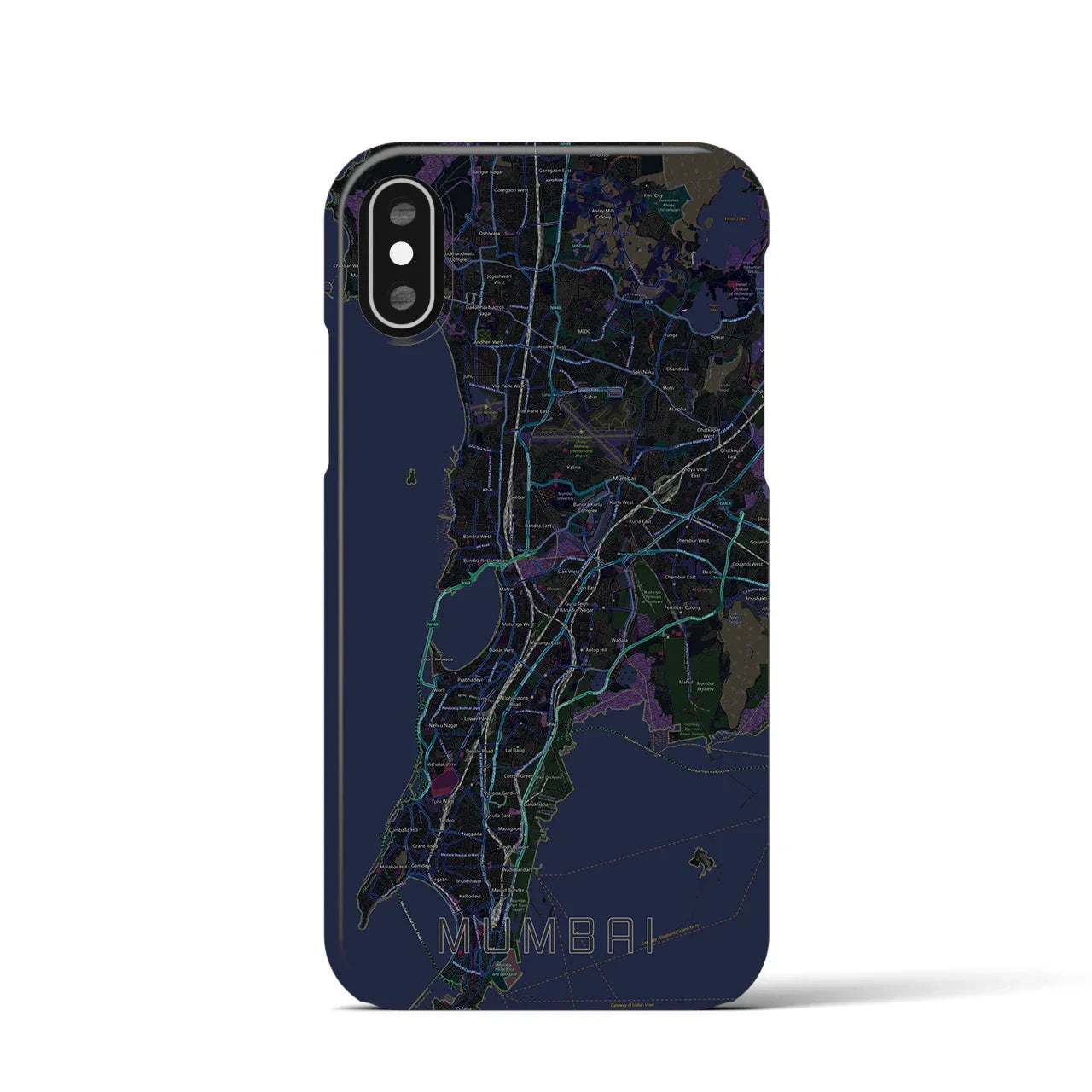 【ムンバイ(インド)】地図柄iPhoneケース(バックカバータイプ)
