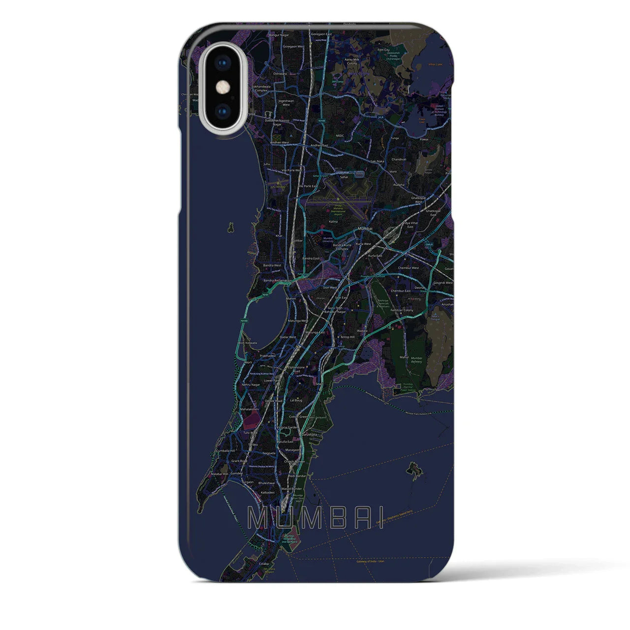 【ムンバイ(インド)】地図柄iPhoneケース(バックカバータイプ)