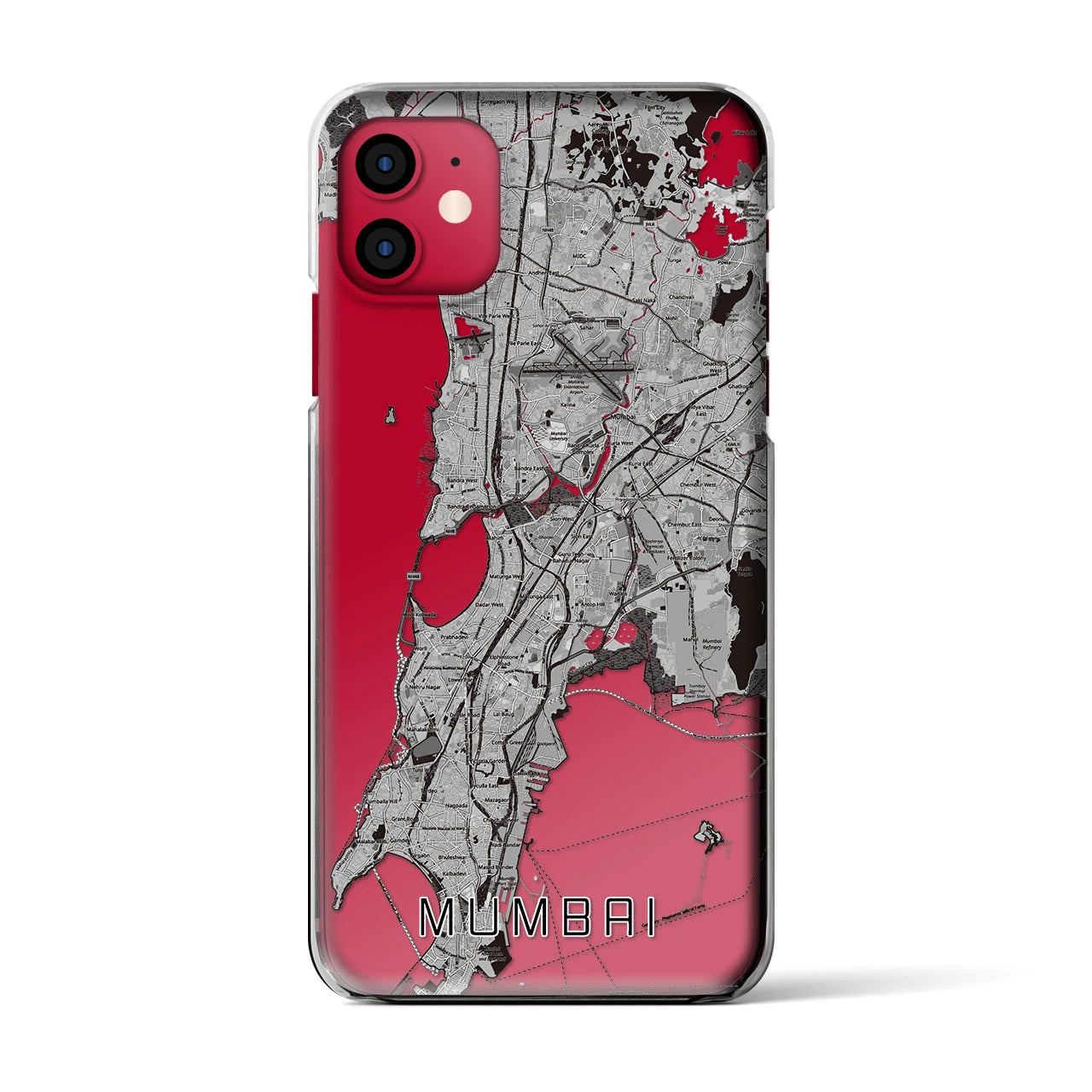 【ムンバイ(インド)】地図柄iPhoneケース(クリアタイプ)