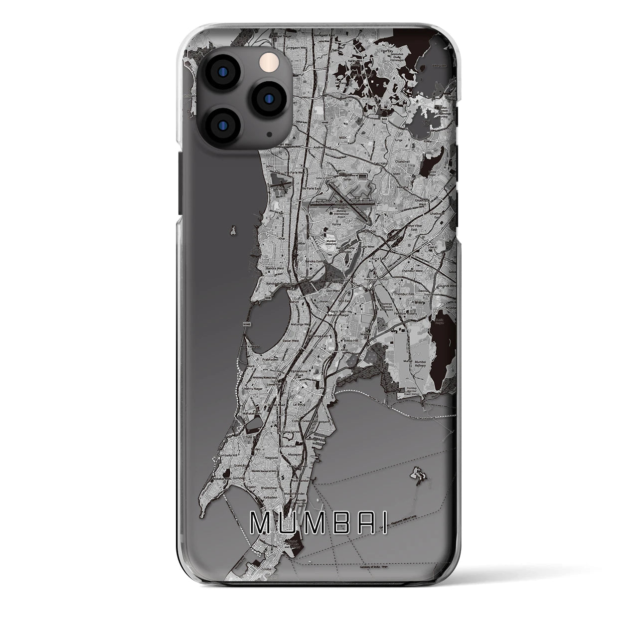 【ムンバイ(インド)】地図柄iPhoneケース(クリアタイプ)