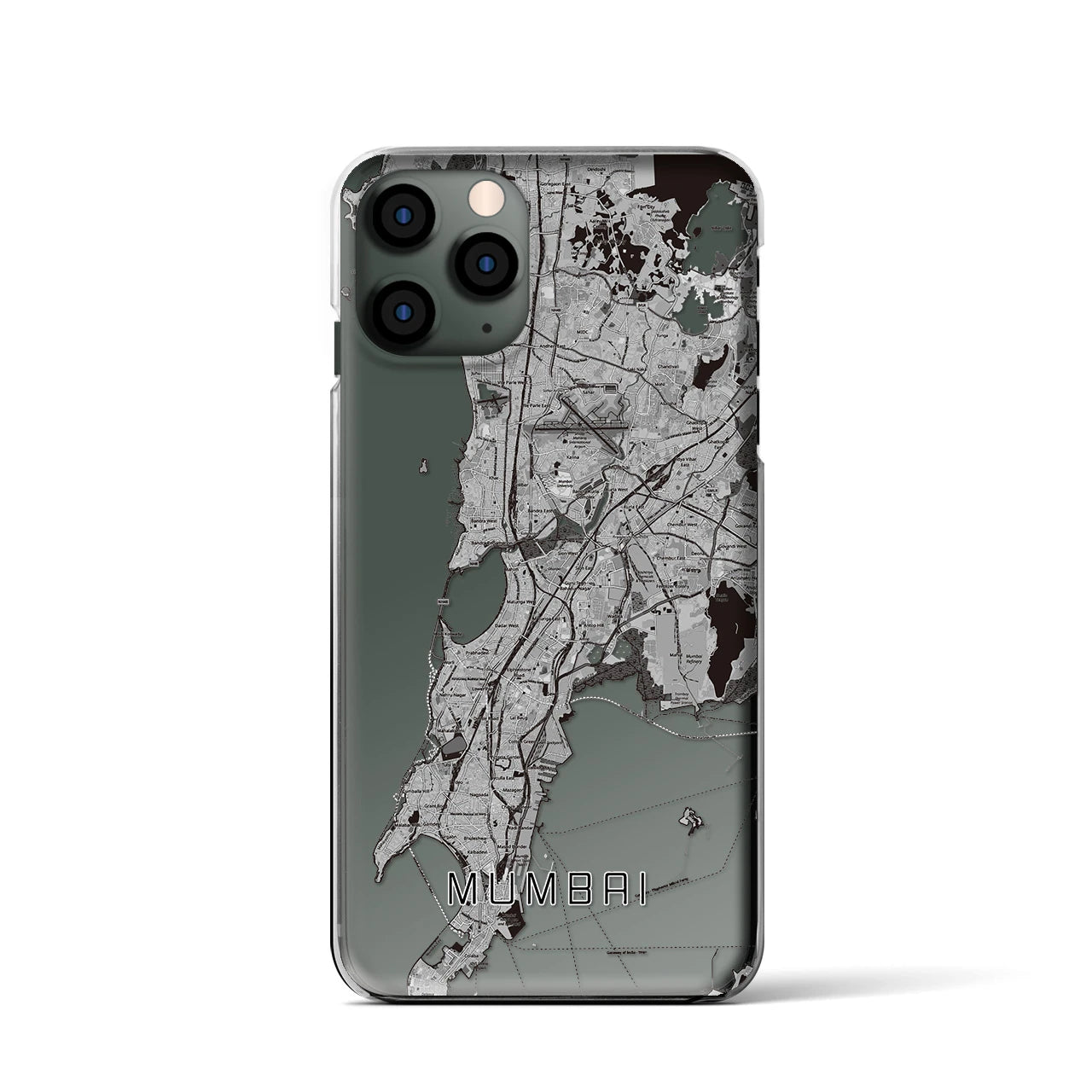 【ムンバイ(インド)】地図柄iPhoneケース(クリアタイプ)