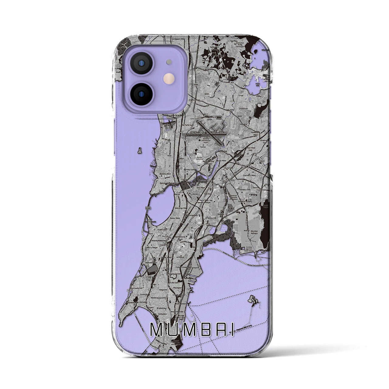 【ムンバイ(インド)】地図柄iPhoneケース(クリアタイプ)