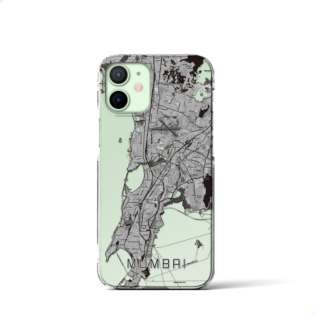 【ムンバイ(インド)】地図柄iPhoneケース(クリアタイプ)