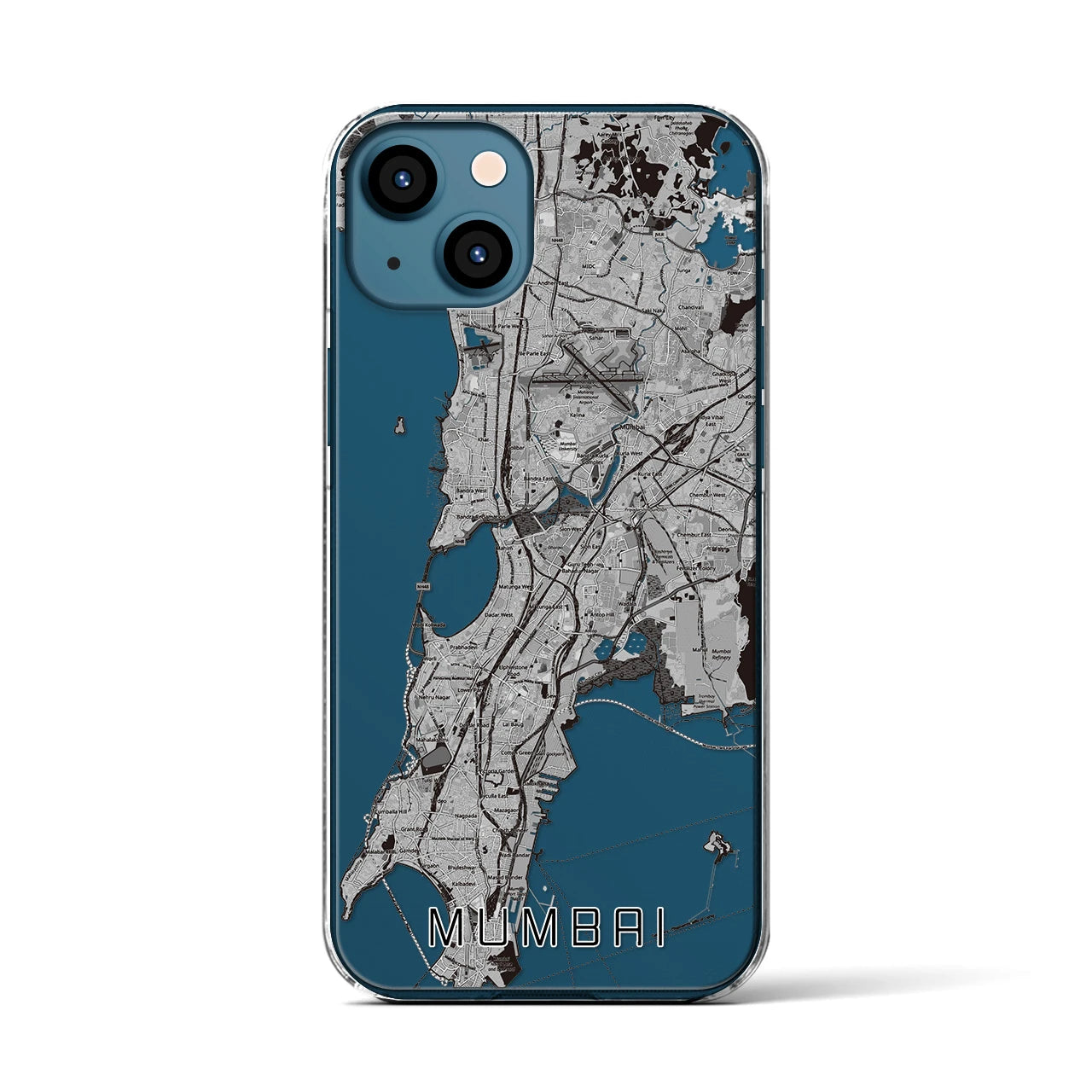 【ムンバイ(インド)】地図柄iPhoneケース(クリアタイプ)