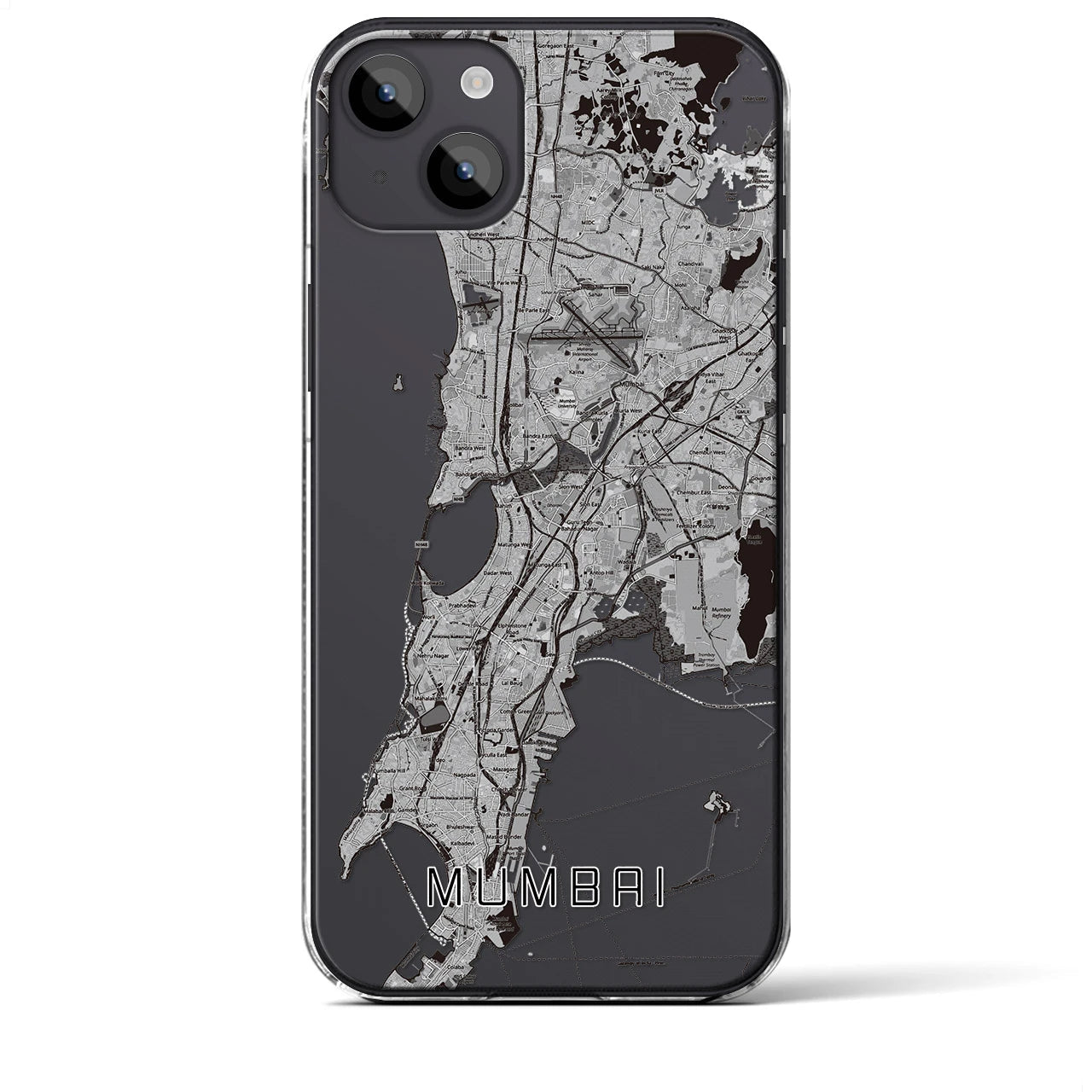 【ムンバイ(インド)】地図柄iPhoneケース(クリアタイプ)