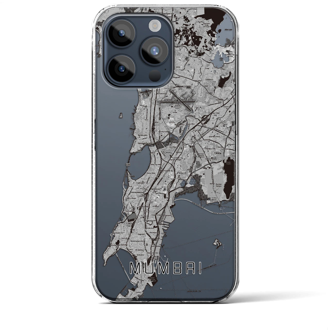 【ムンバイ(インド)】地図柄iPhoneケース(クリアタイプ)