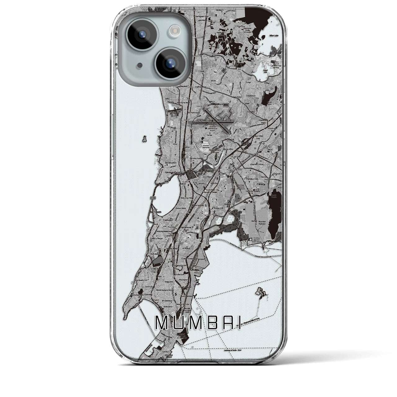 【ムンバイ(インド)】地図柄iPhoneケース(クリアタイプ)