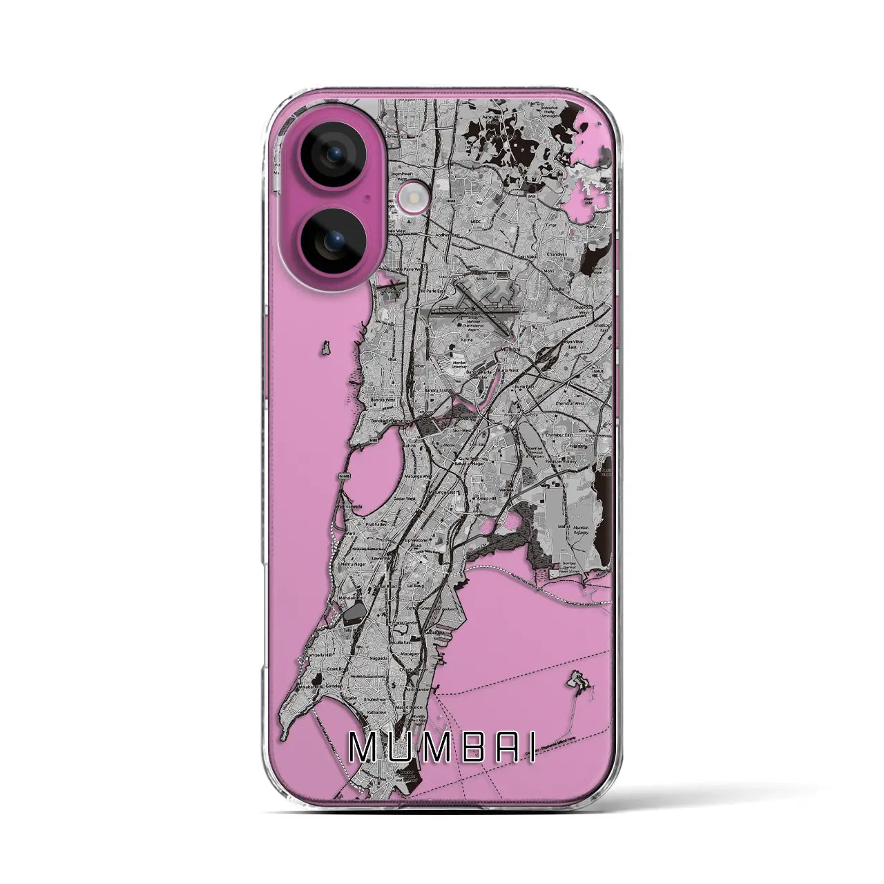 【ムンバイ(インド)】地図柄iPhoneケース(クリアタイプ)