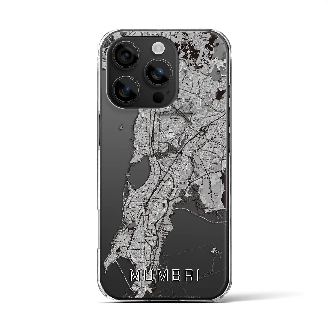 【ムンバイ(インド)】地図柄iPhoneケース(クリアタイプ)
